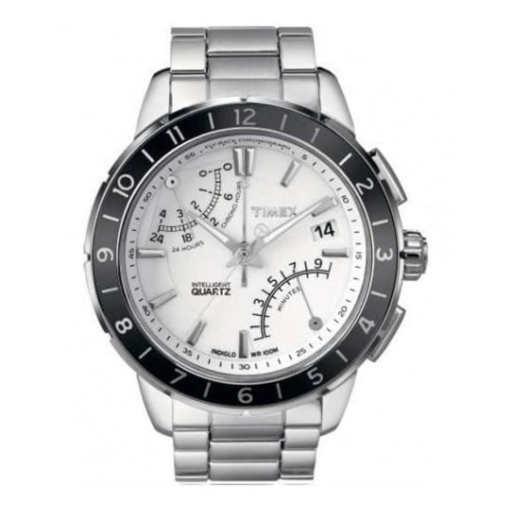Intelligent Quartz Fly-Back White Chronograph Steel Watch