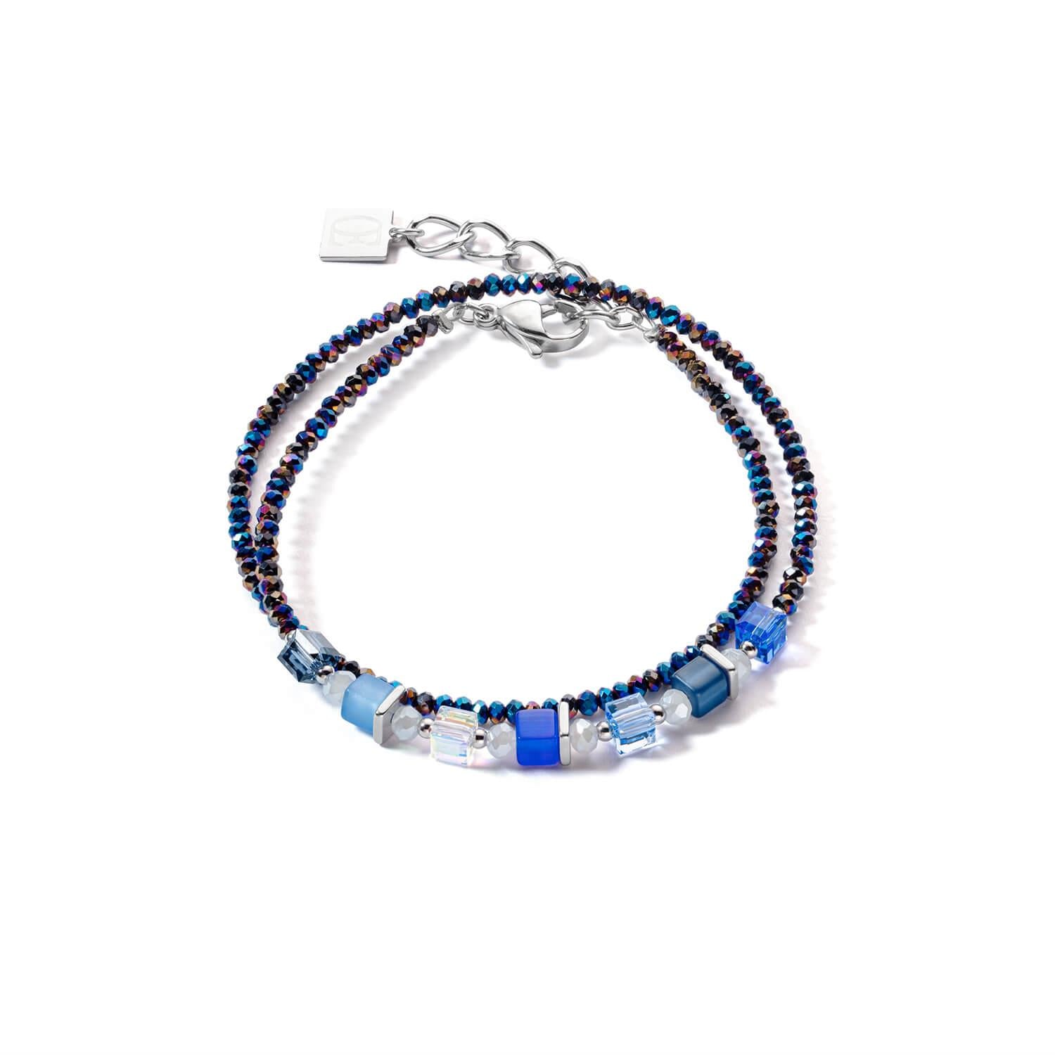 Joyful Colours Silver Blue Wrap Bracelet