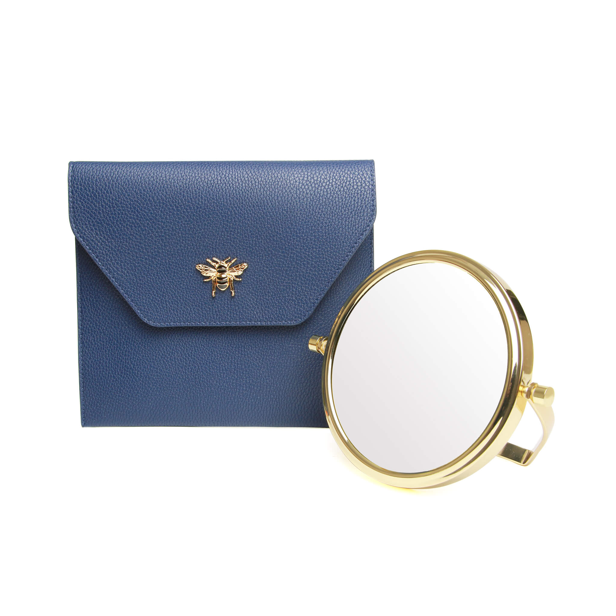 Travel Mirror & Case In Navy - 7x Magnification