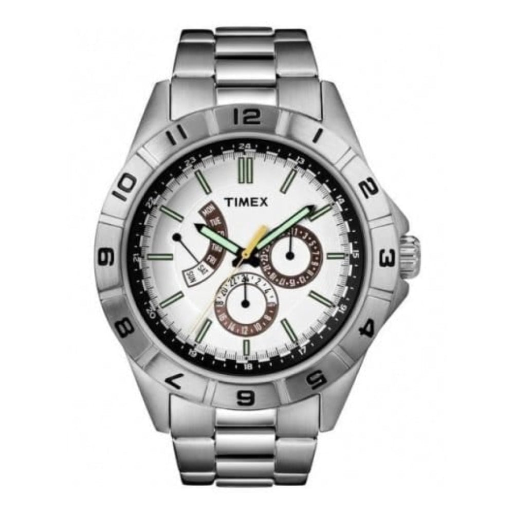 Gents White Chronograph Dial With Stainless Steel Bracelet Watch
