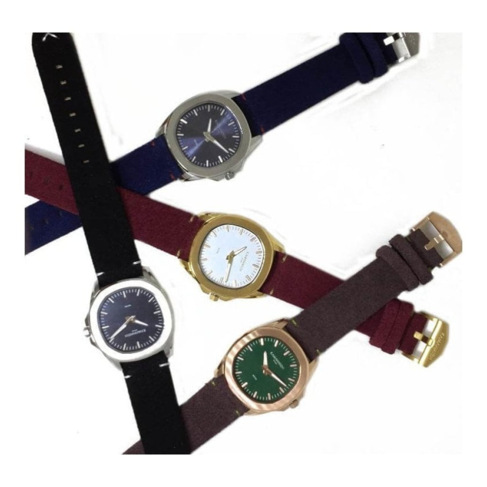Royal Blue Dial & Black To Blue Camouflage Leather Strap Wristwatch