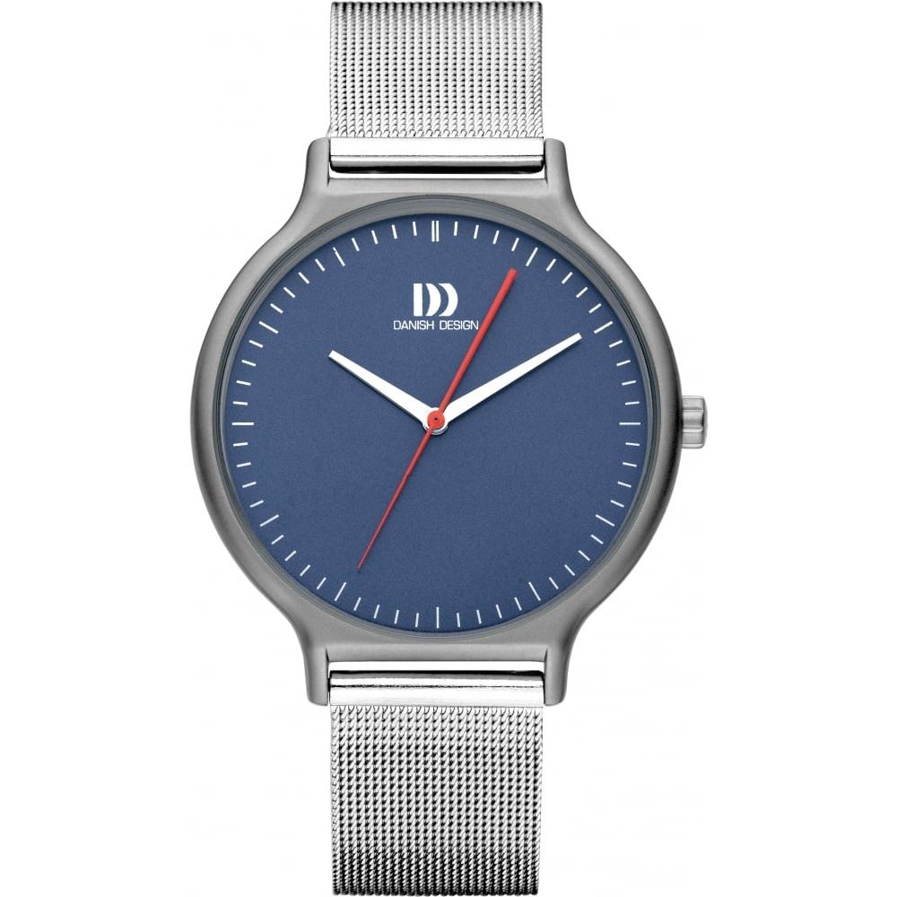 Stainless Steel Blue Dial & Mesh Bracelet Strap Gents Wristwatch