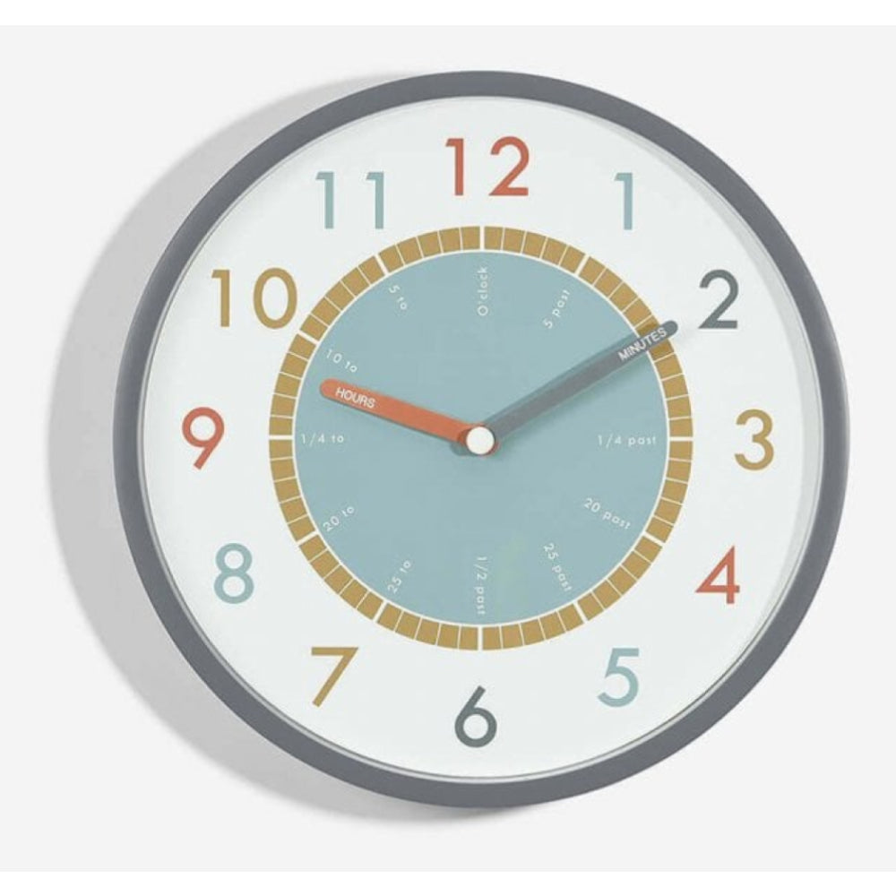 Tell The Time Plastic Grey Wall Clock