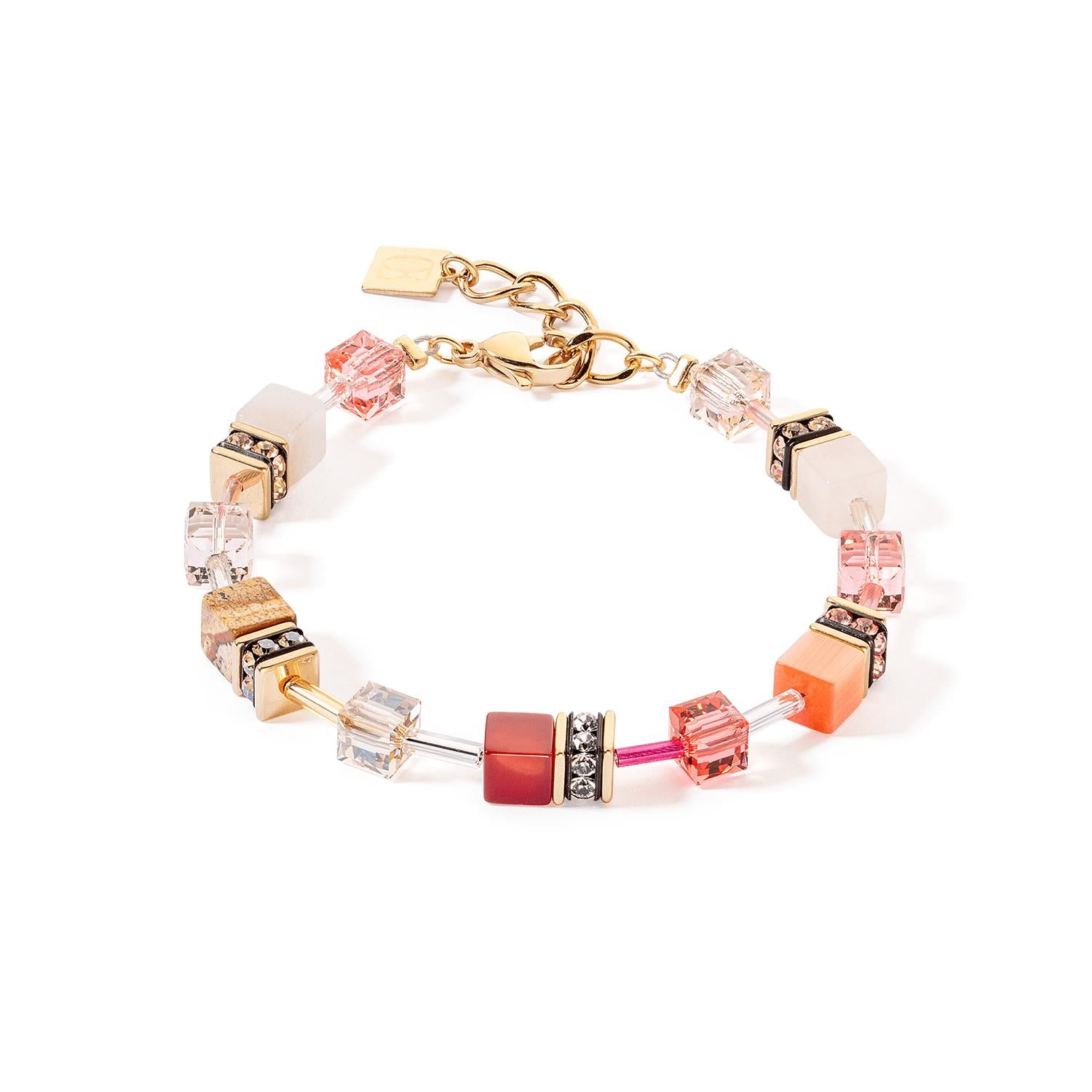 GeoCUBE Iconic Precious Red- Beige Bracelet