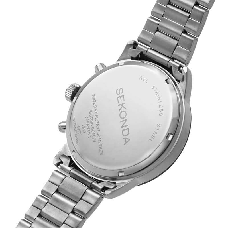 Silver Case With Green Dial & Stainless Steel Bracelet Men's Chronograph Watch