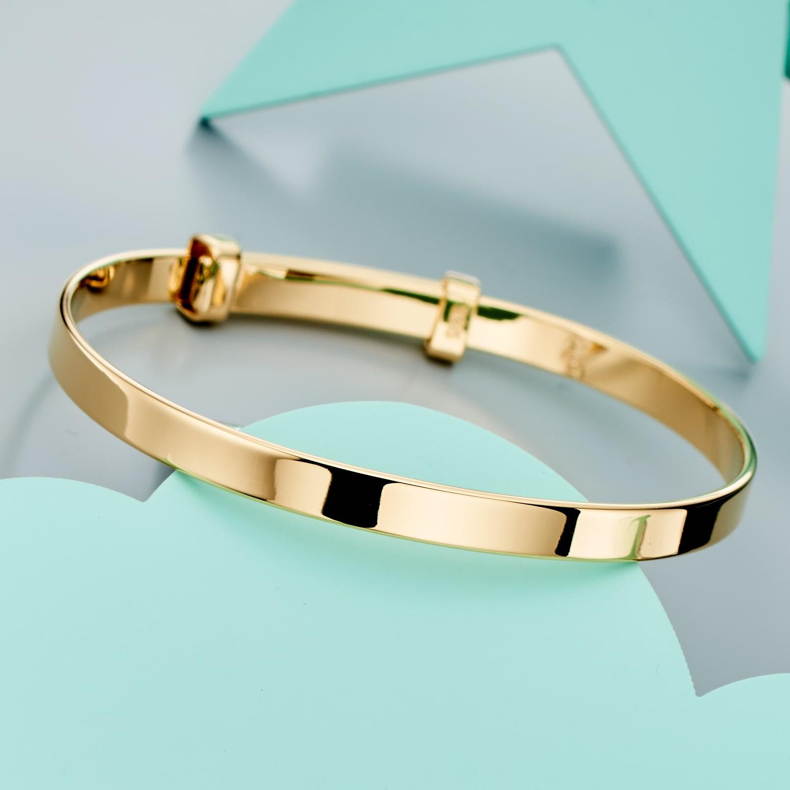 Flores -Gold Plated Christening Baby Bangle