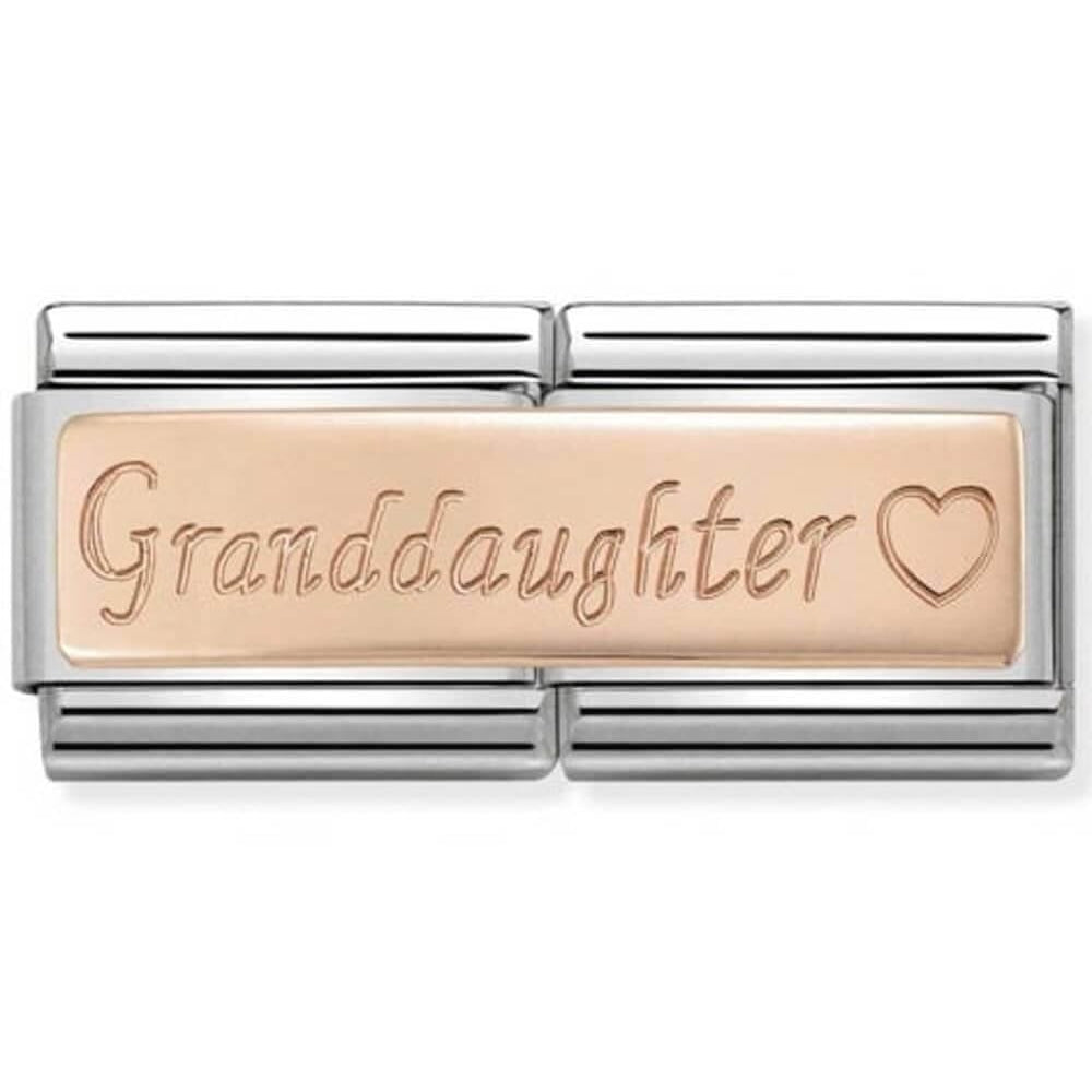 Composable Classic Double Engraved Steel And Gold 375 Custom (09_Granddaughter)