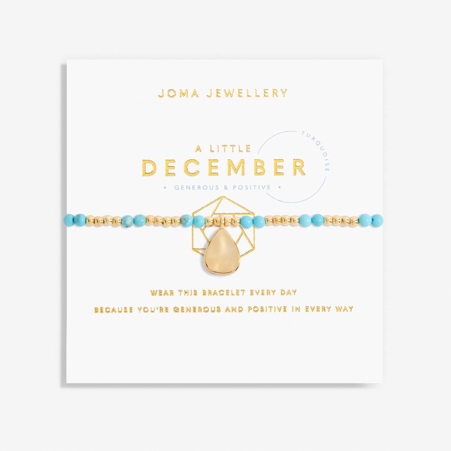 December A Little Birthstone Gold Bracelet