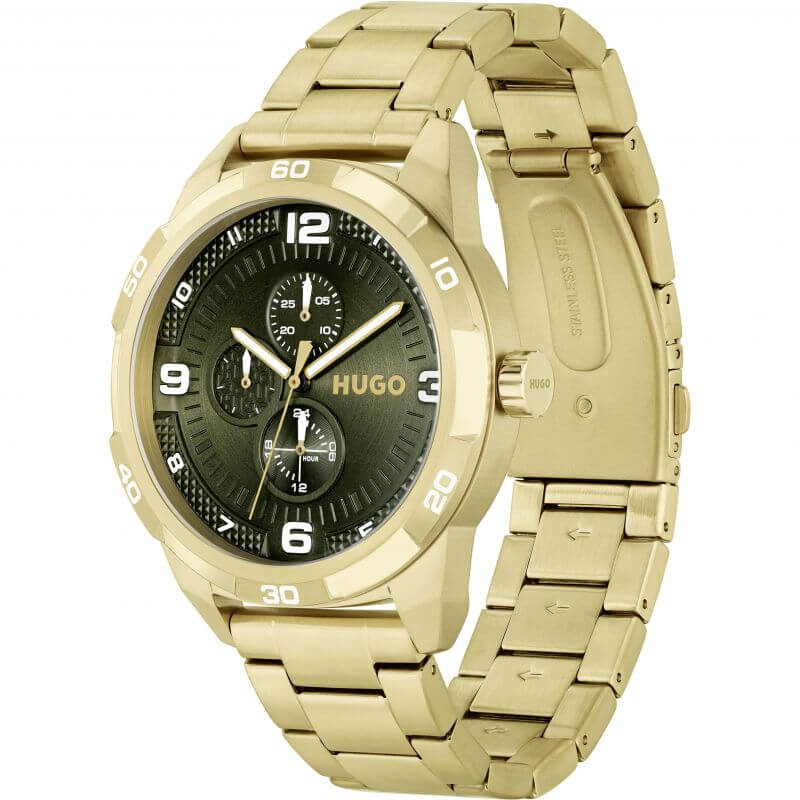#GRIP Green Dial Gold Plated Bracelet Strap Watch