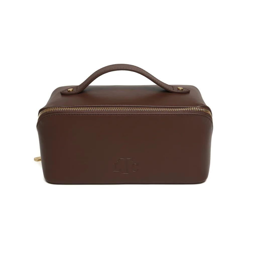 The London Train Case Co.- Brown Leather Train Case