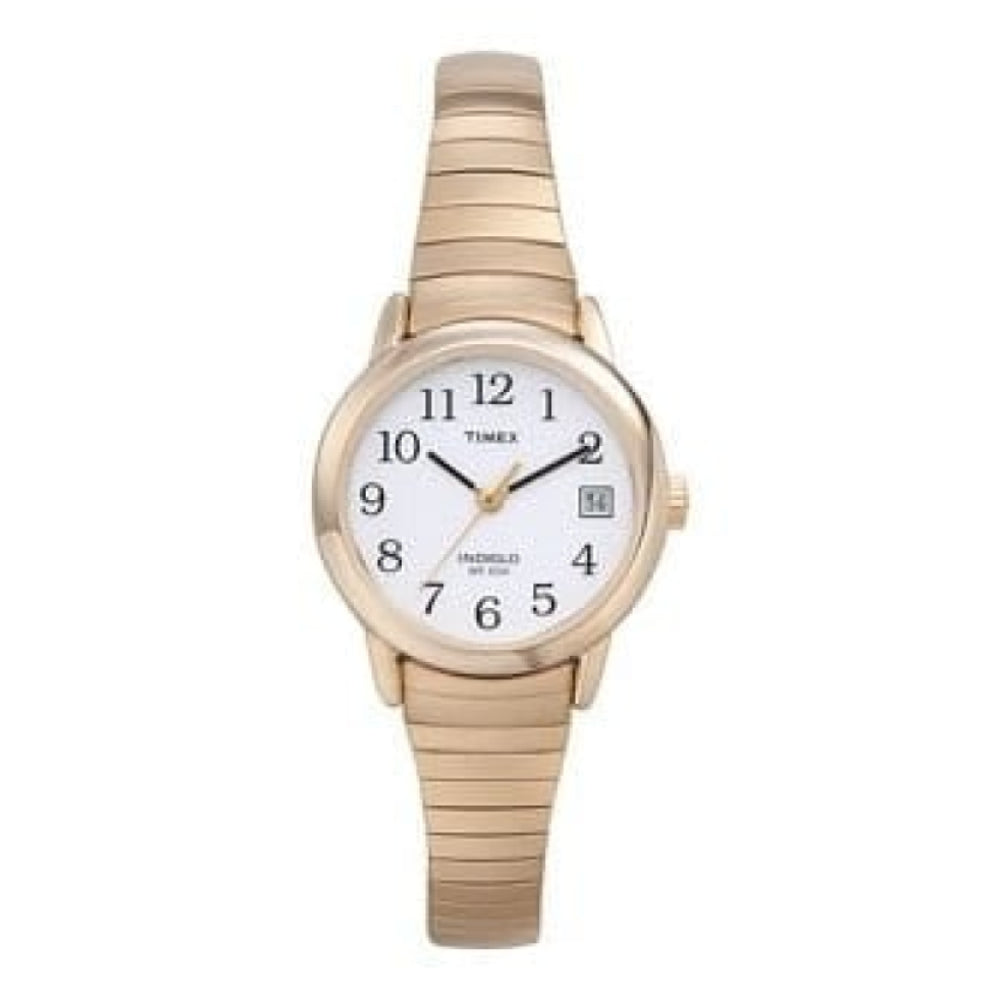 Ladies Brushed Gold Stainless Steel Elasticated Link Wristwatch
