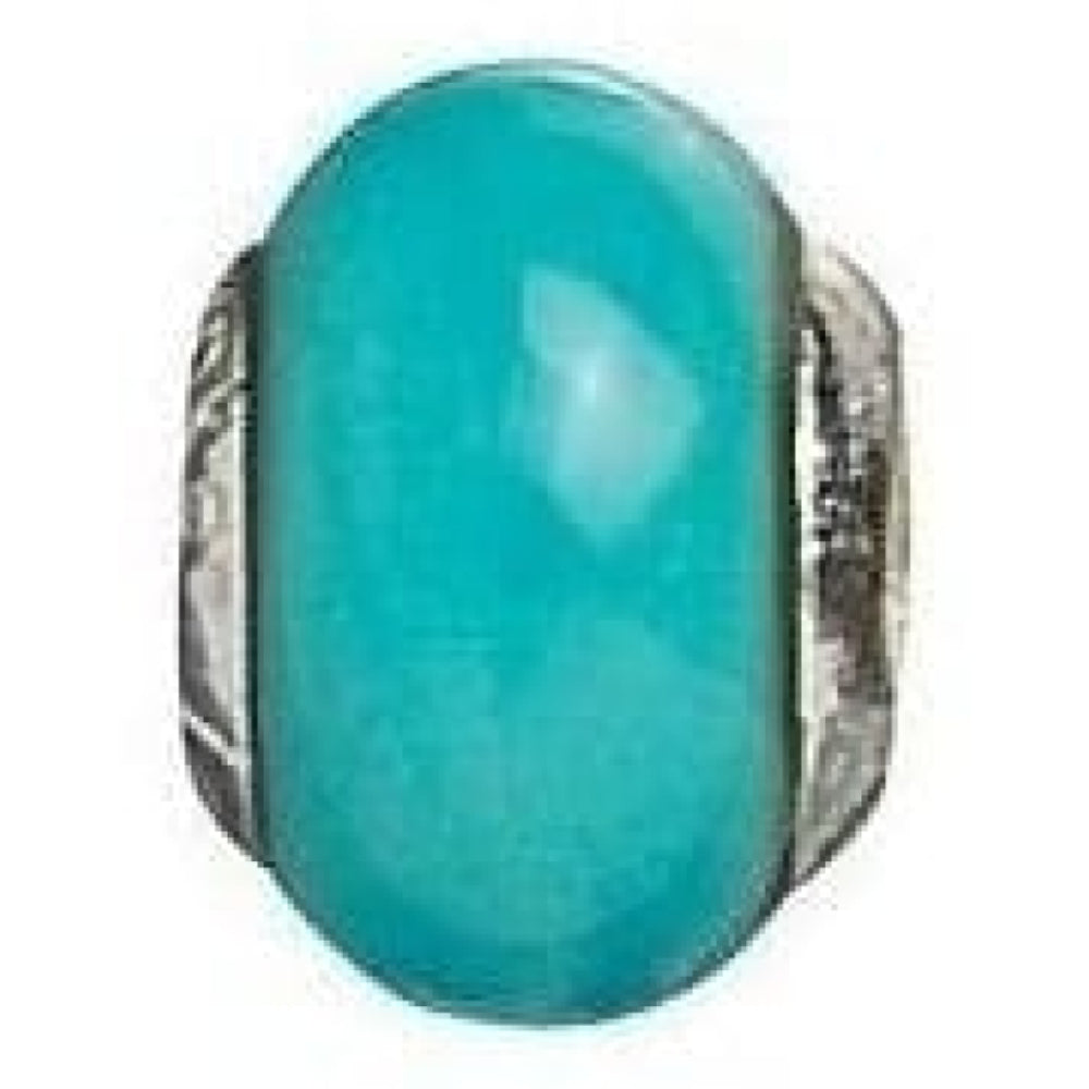 Sterling Silver Turquoise Murano Glass Link