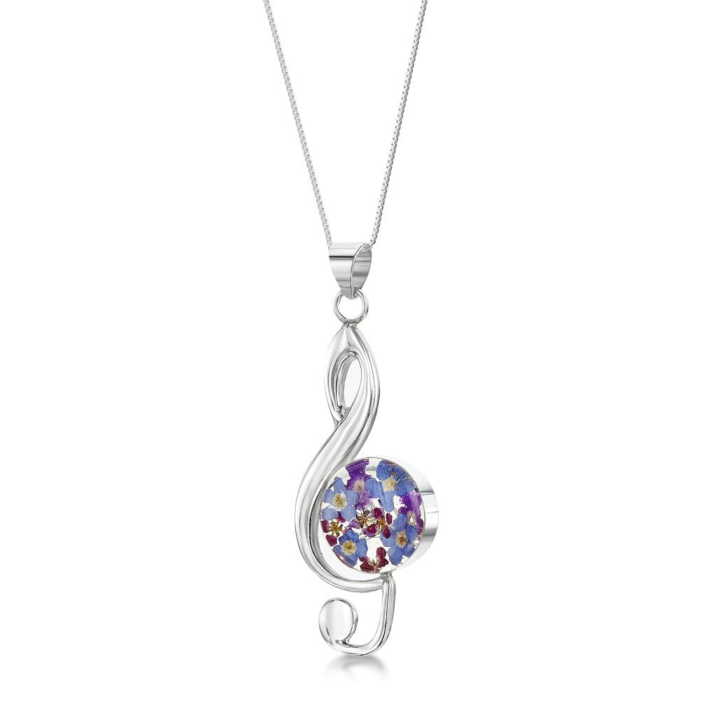 Silver Pendant - Purple Haze - Treble Clef