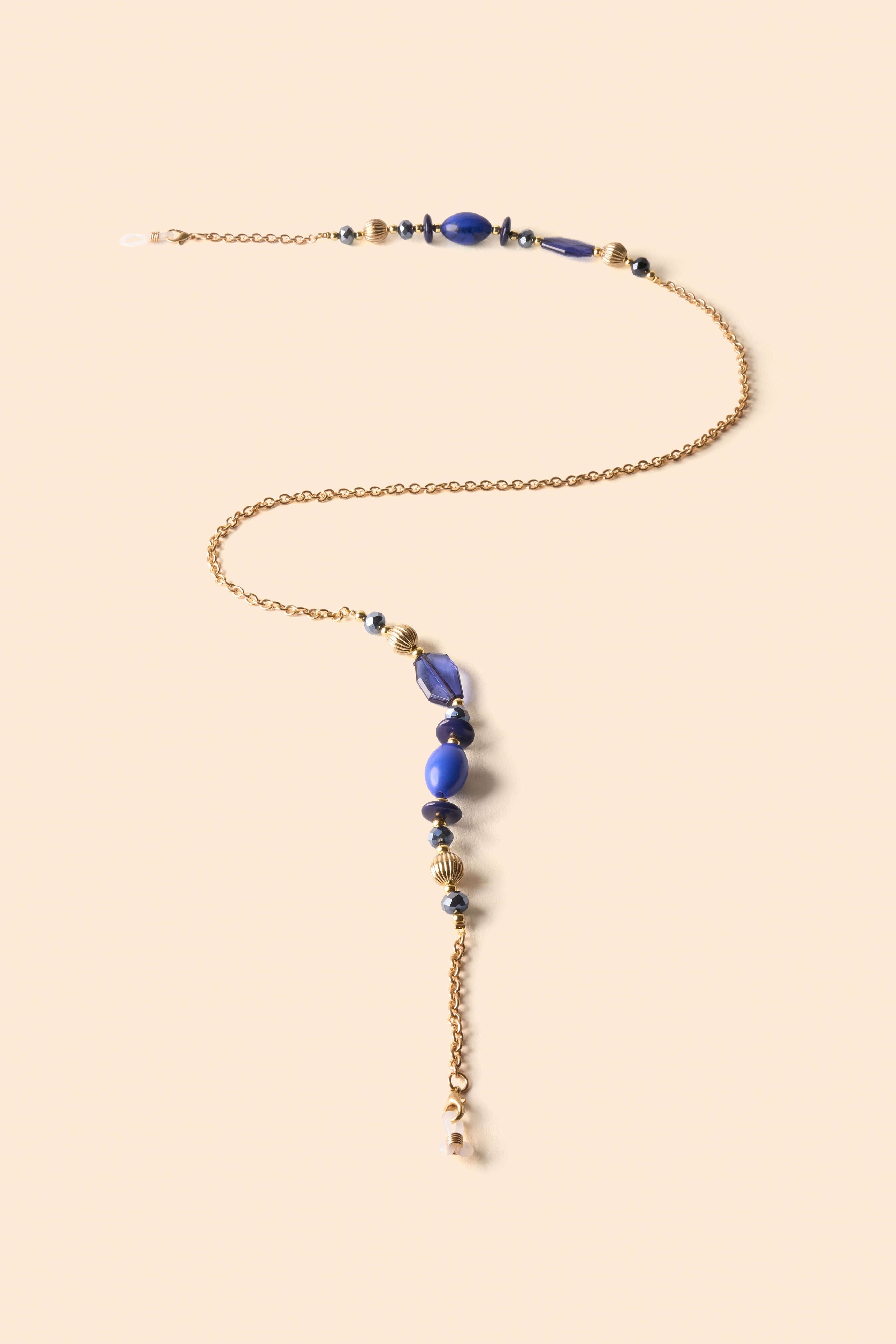 Bold Blue Beads Sunglasses Chain