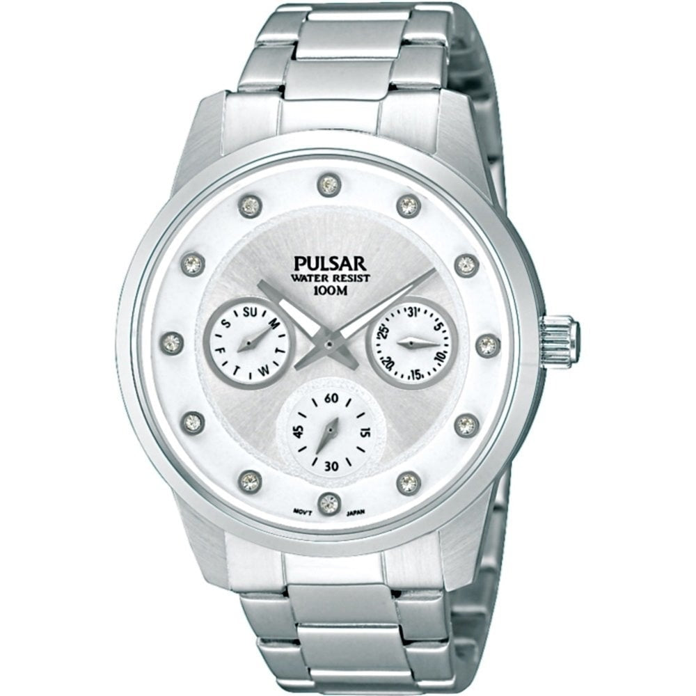 Womens Stainless Steel Multi Dial Watch