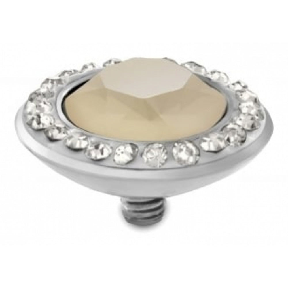 Famosa Stainless Steel 13mm Tondo Deluxe Ivory Cream Ring Top
