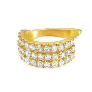 Sentimental Gold Plated & CZ Big Single Ear Cuff