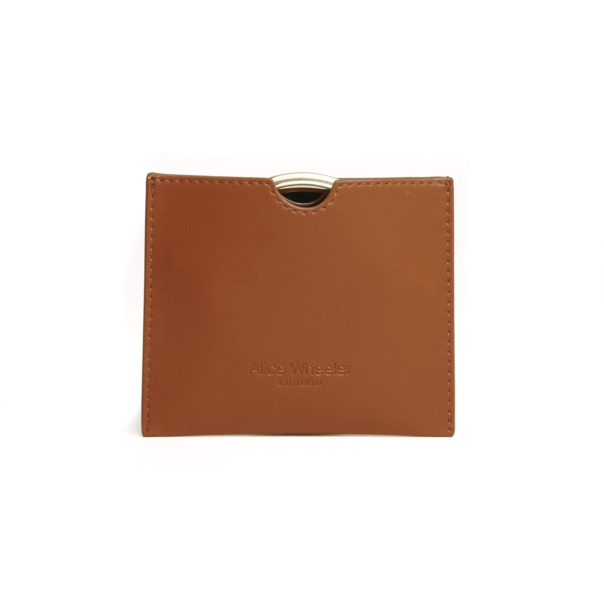 Mirror & Pouch In Tan