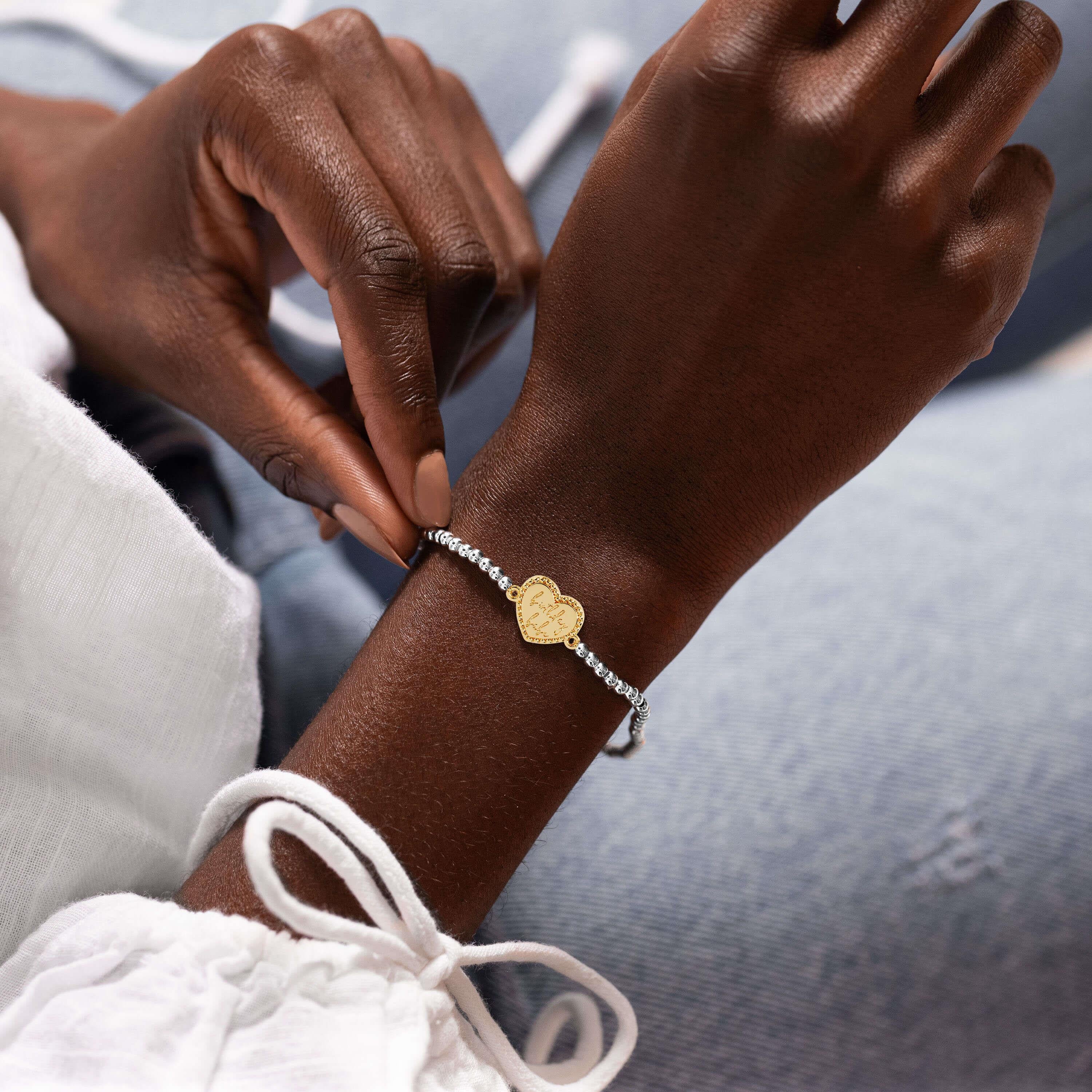 A Little | Birthday Babe | Silver | Bracelet | 17.5cm Stretch