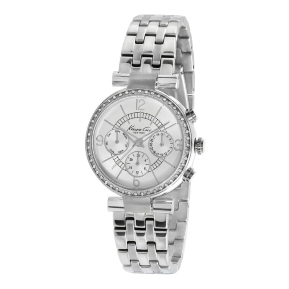 Womens multi dial bracelet watch with day and date