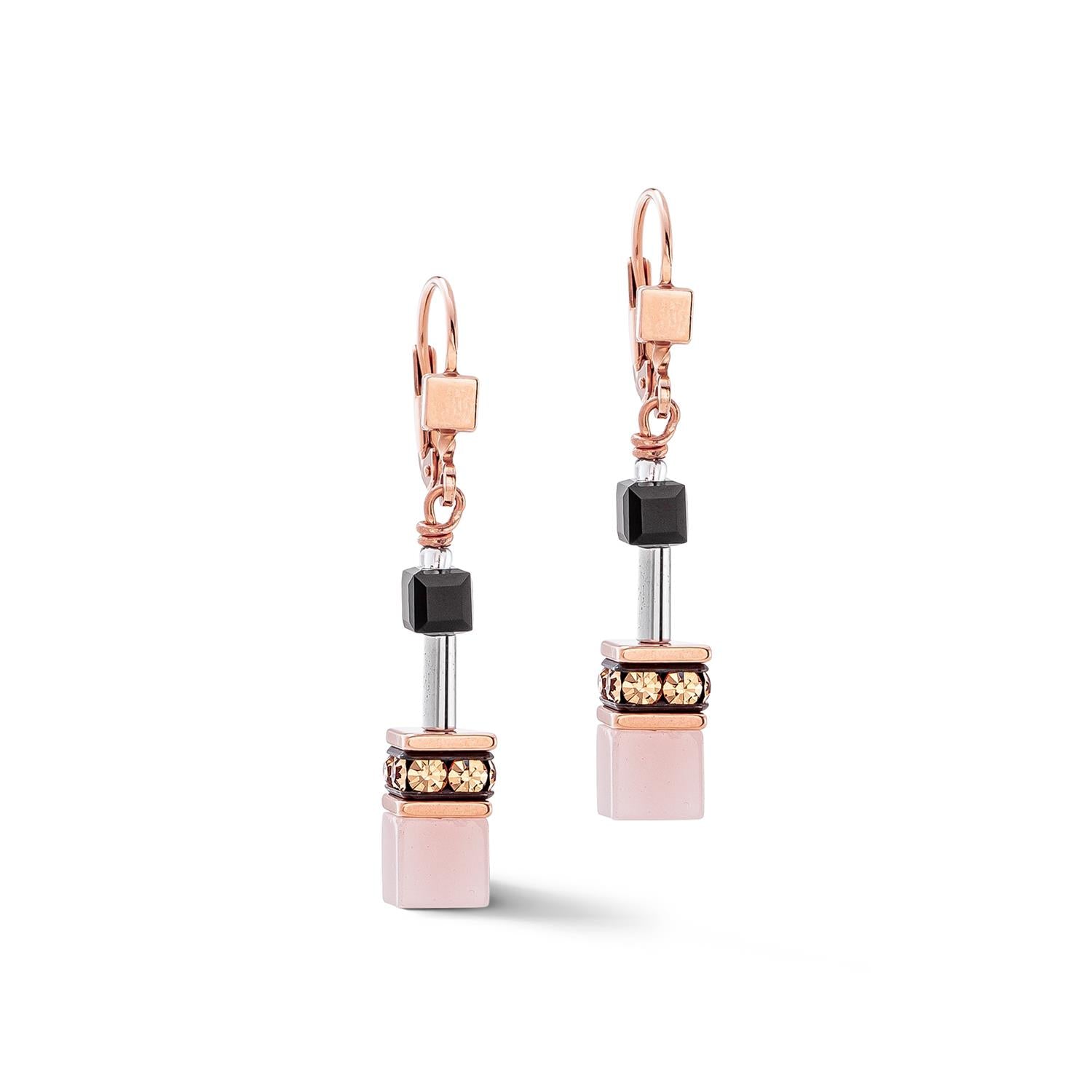 GeoCUBE Iconic Rose Gold Soft Pierced Earrings