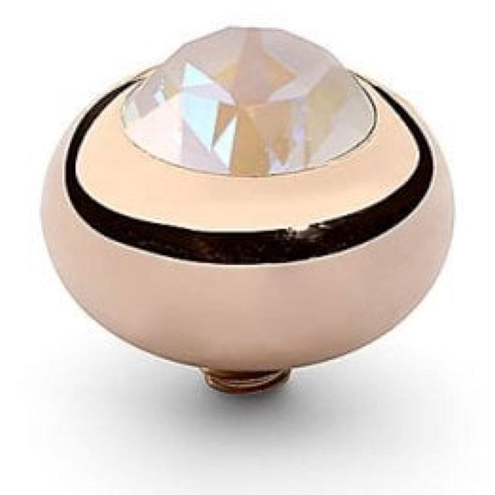 10mm Interchangeable Tondo Light Grey Delite Crystal Top in RG