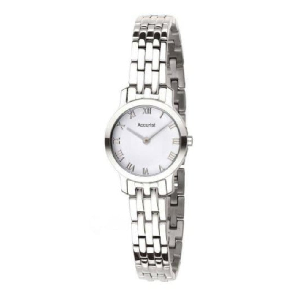 Ladies Roman Numerals Linked Stainless Steel Watch