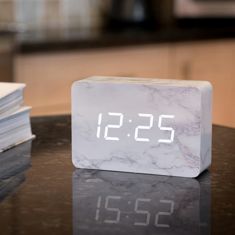 Brick Marble Click Clock