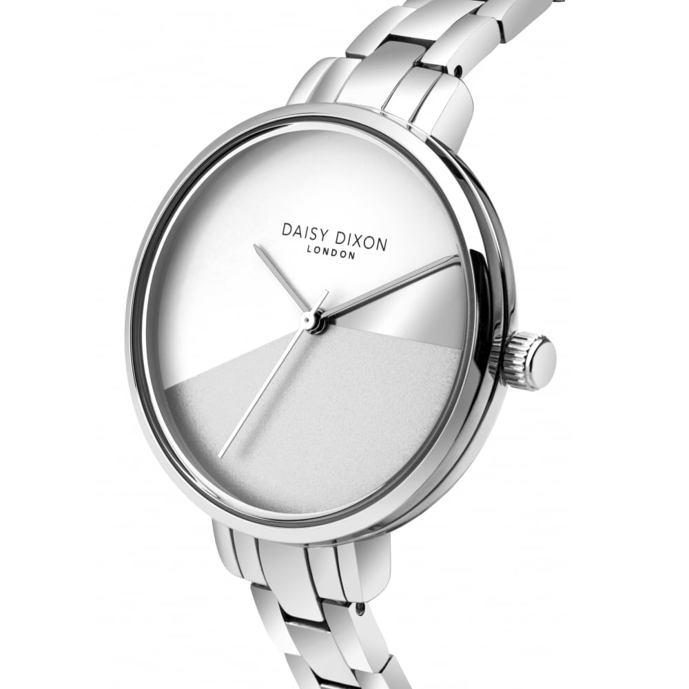 Ava Silver Bracelet With Mixed Finish Dial Silver Case Ladies Watch