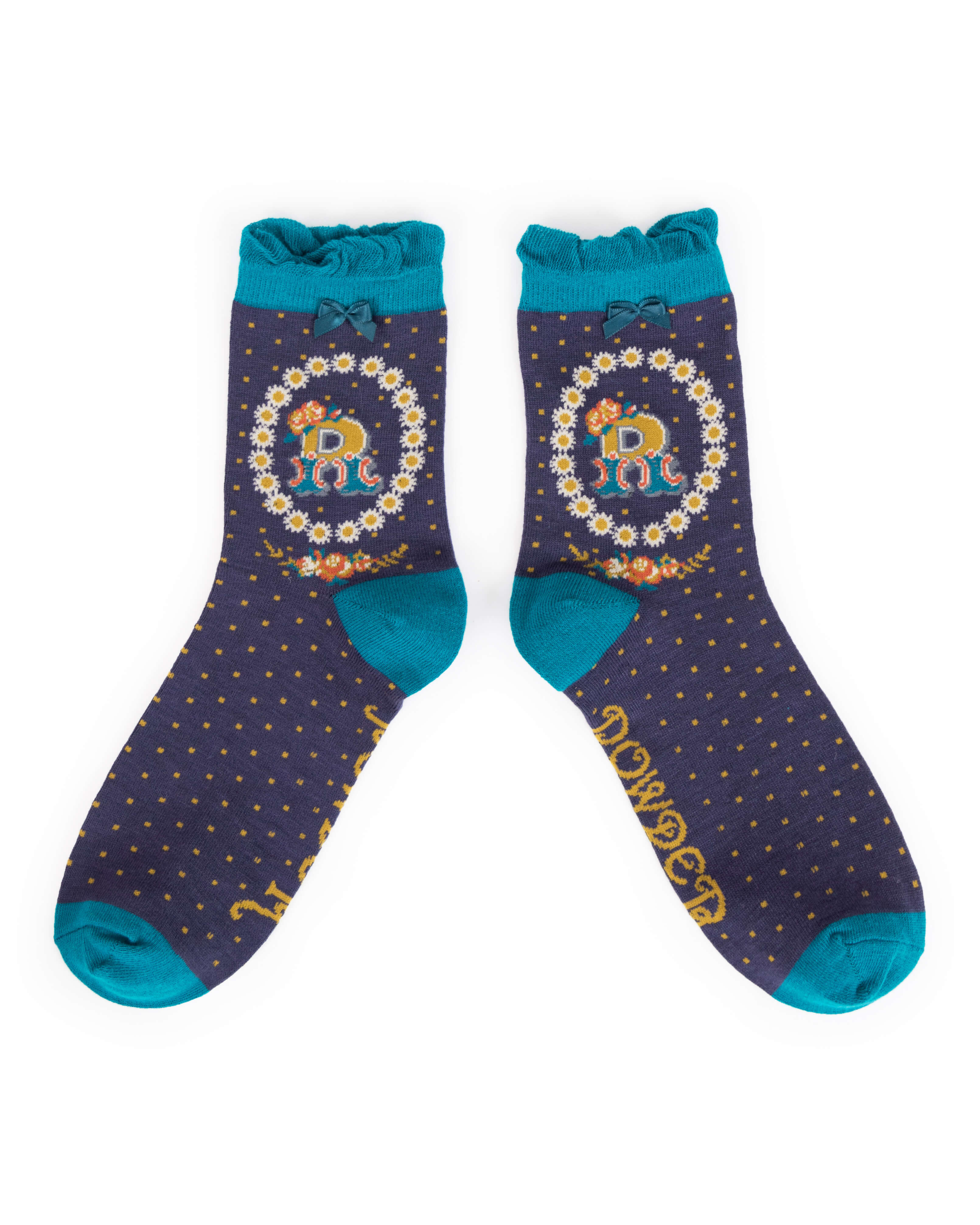 A-Z Ankle Socks - Letter R