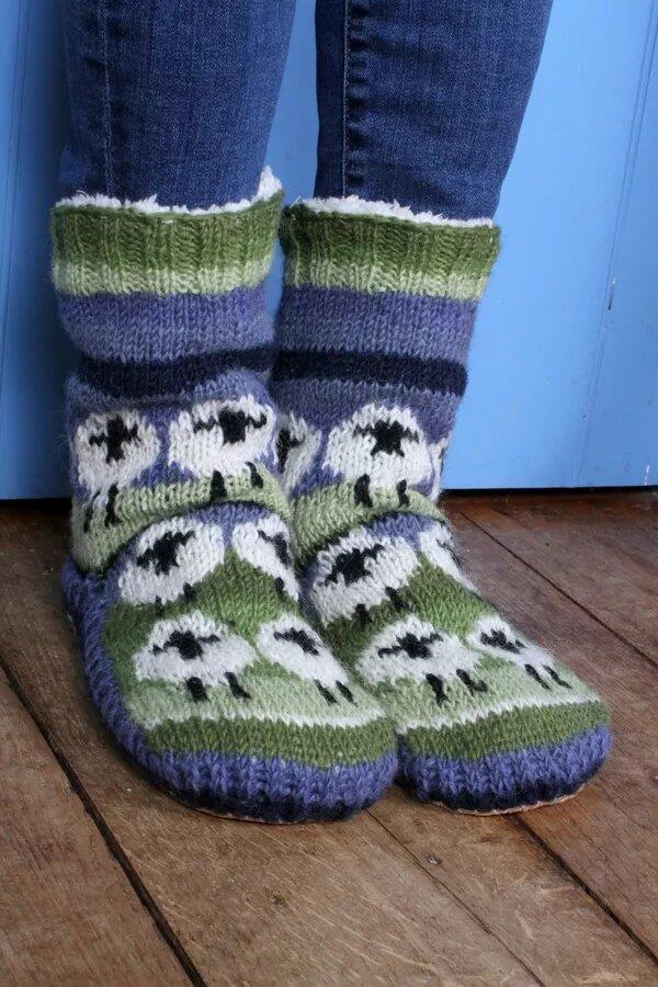 Flock Of Sheep Slipper Socks- Eu 40-41
