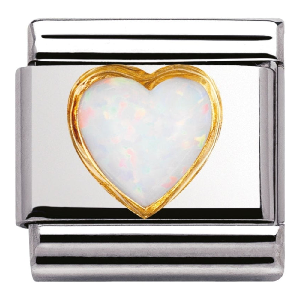 Classic Gold Setting White Heart CZ Link
