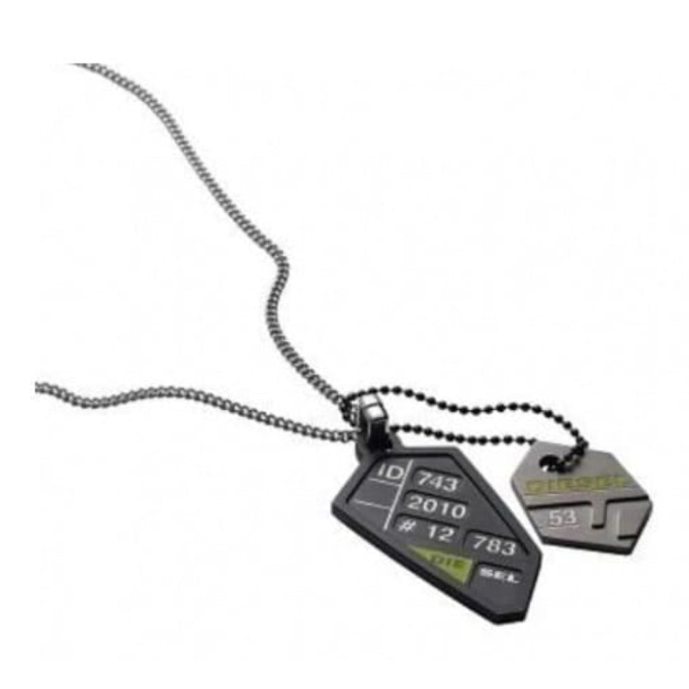 Gents Black Ion Plated Steel 2 Piece Pendant Necklace