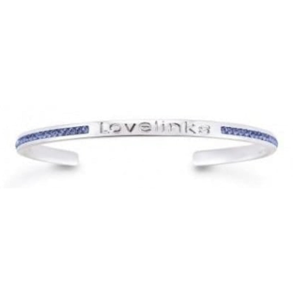 Ladies Sterling Silver Purple Crystal Bangle