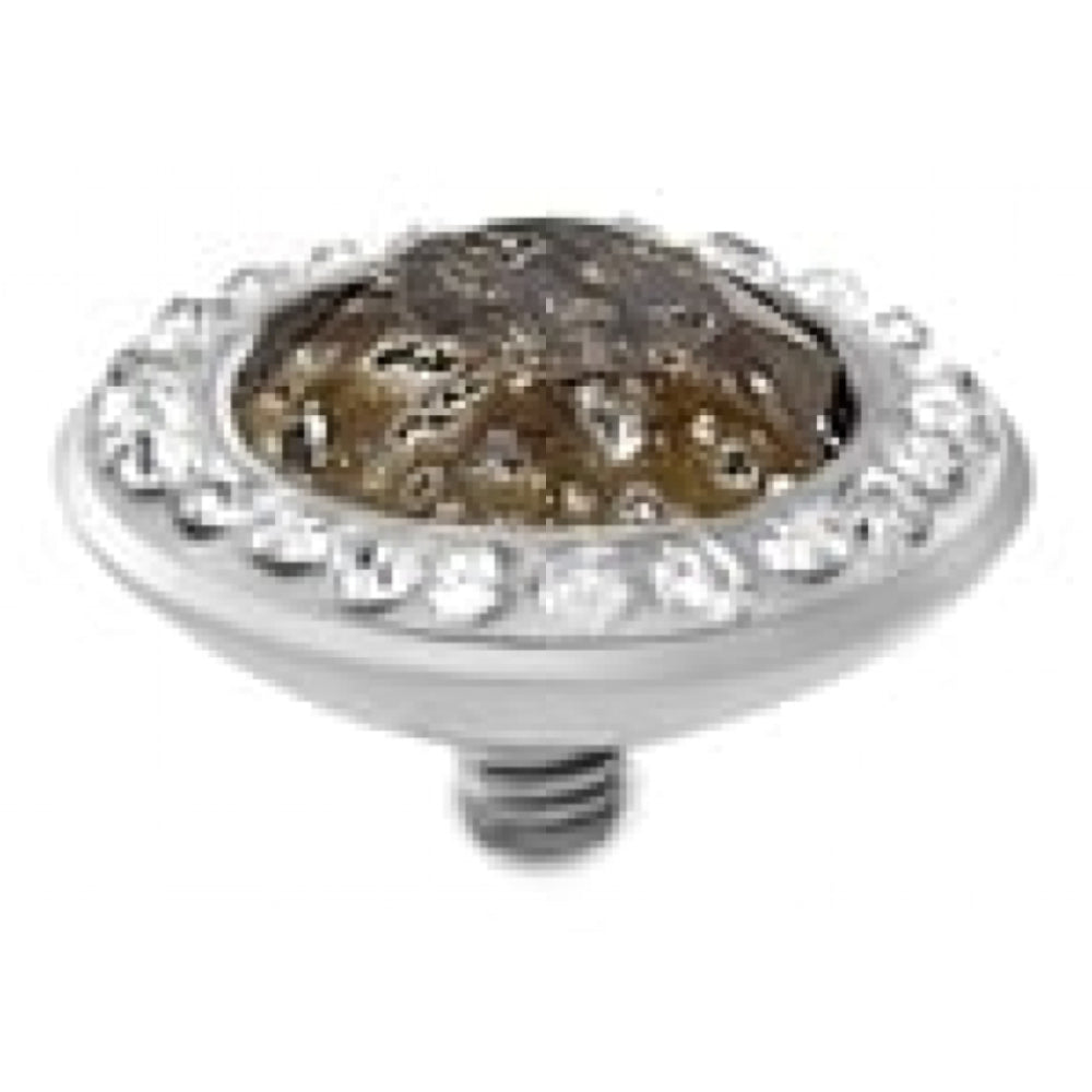 Famosa Stainless Steel 13mm Tondo Deluxe Black Patina Ring Top
