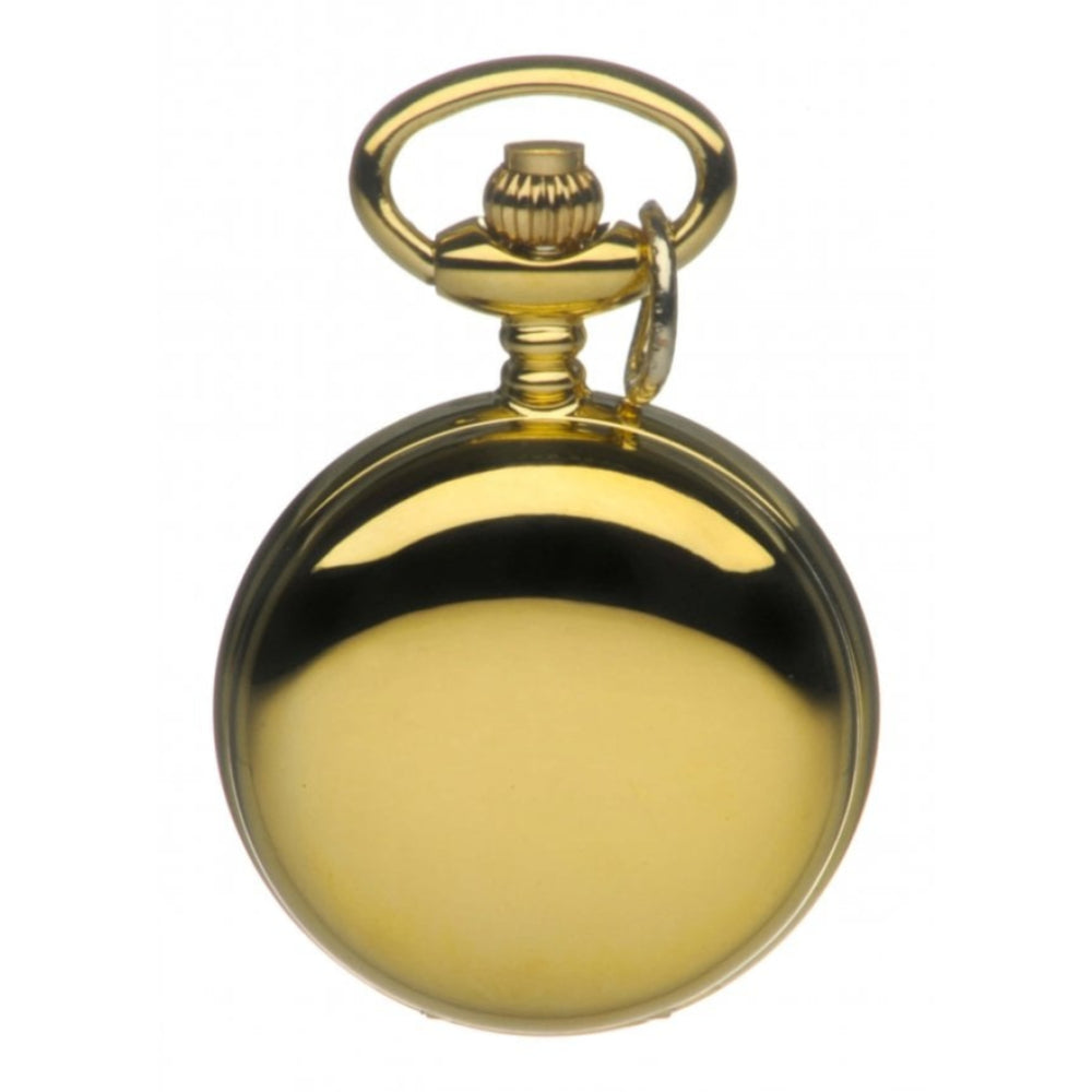 Gold Plated Full Hunter Quartz Pendant Necklace Watch