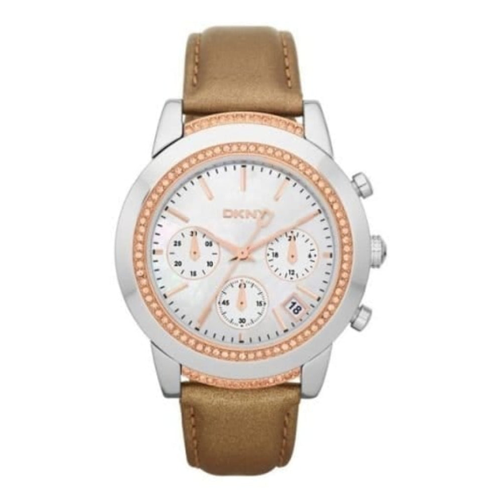 Ladies Sand Brown Leather Chronograph Watch