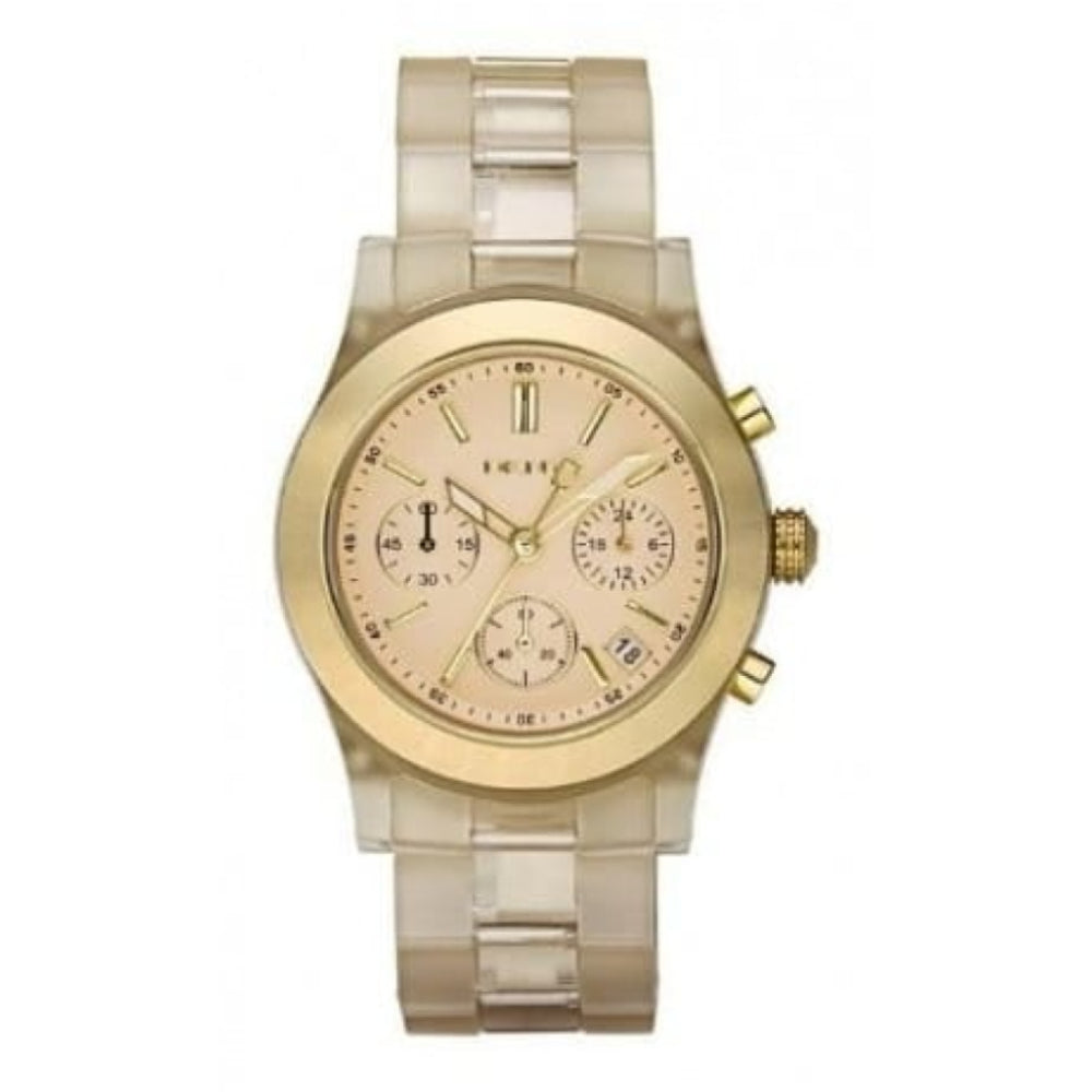 Stylish Gold Clear Frosted Ladies Watch