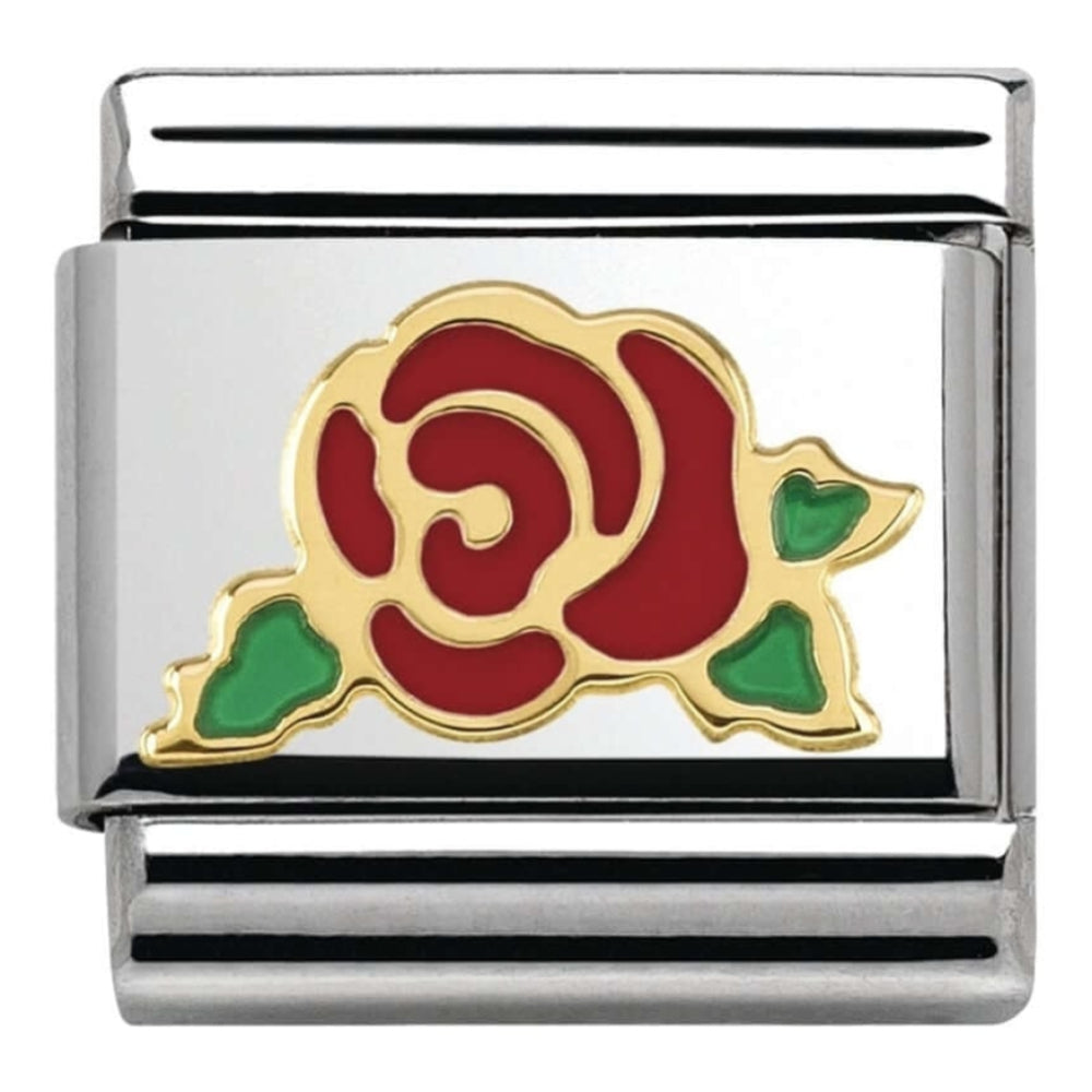 Classic Enamel Red Rose Link