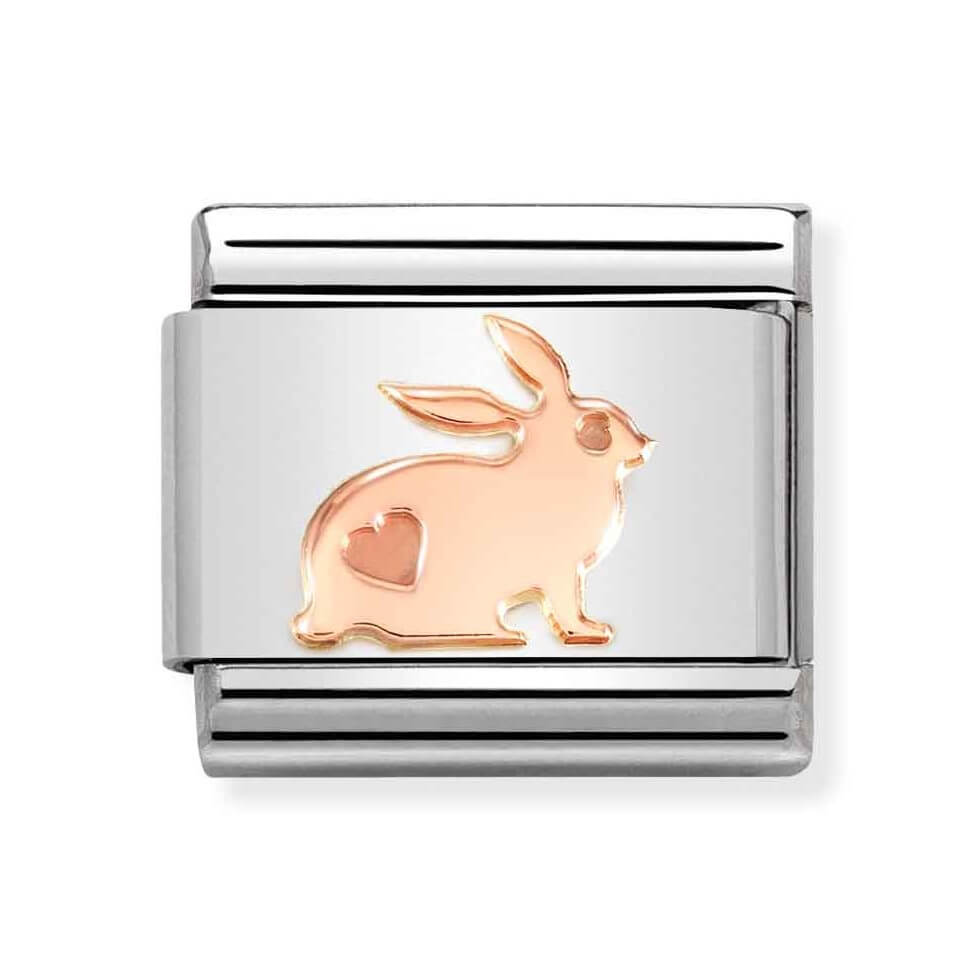 Classic Link In 9K Rose Gold Rabbit with Heart