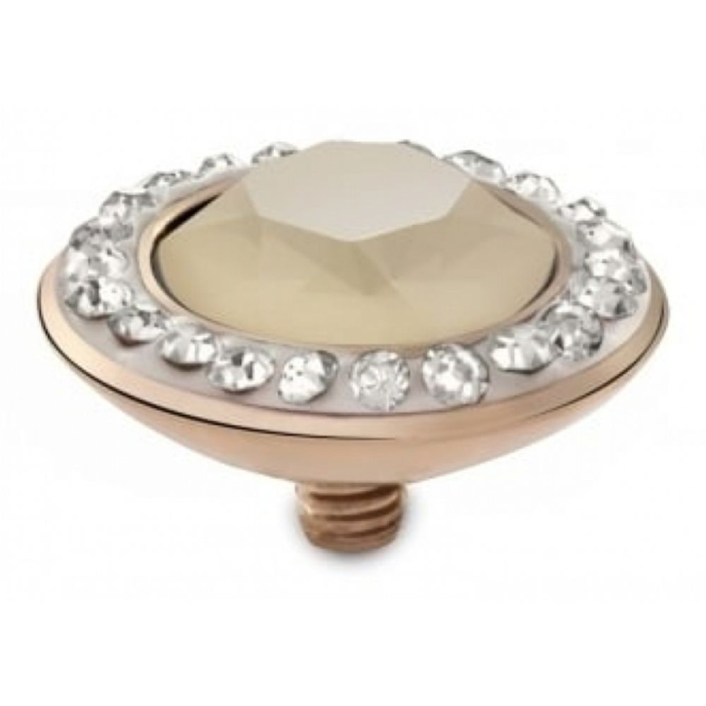 Famosa Ivory Cream Rose Gold Tondo Deluxe 13mm Ring Top