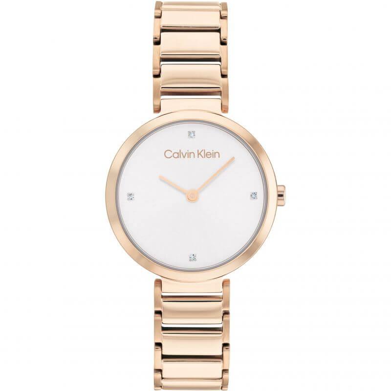 Minimalistic T-Bar 28mm White Dial Rose Gold Ladies Watch