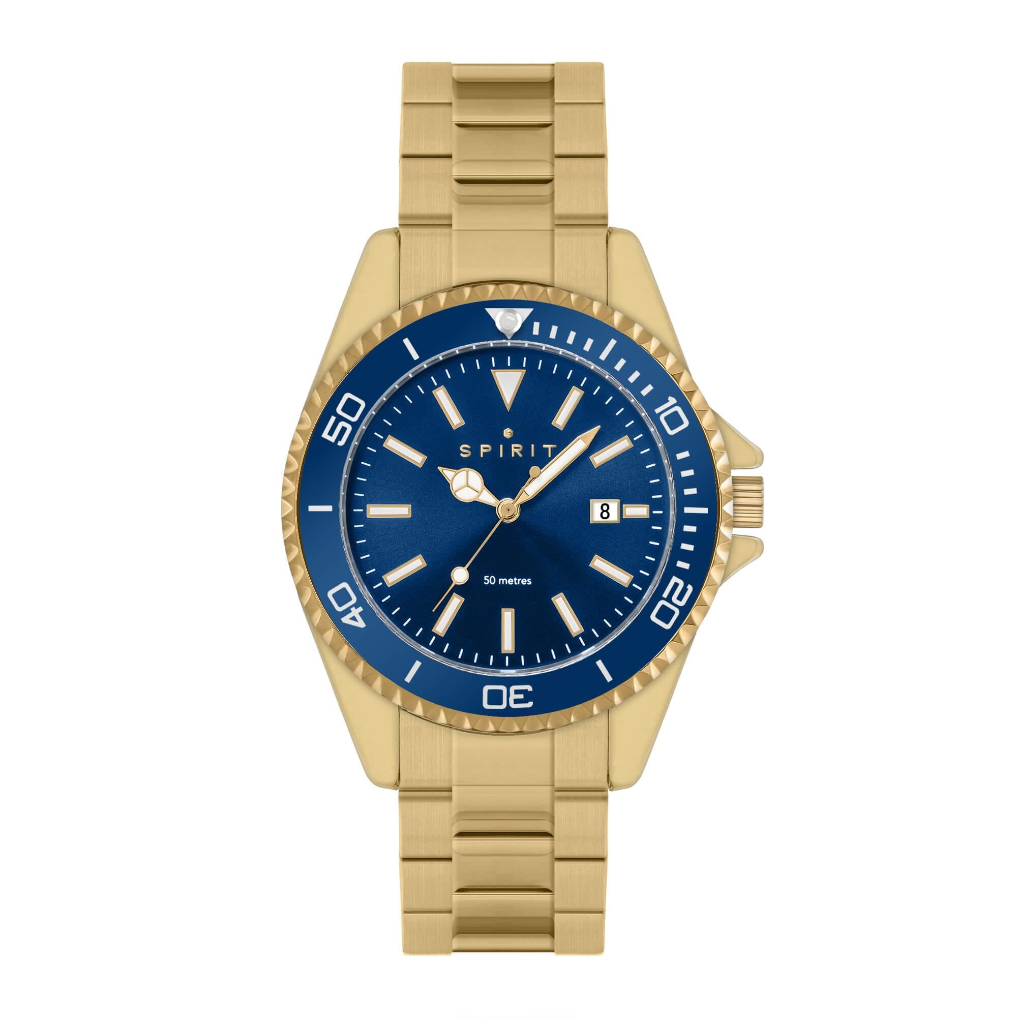 Gents Pale Polished Gold Stainless Steel Bracelet Watch