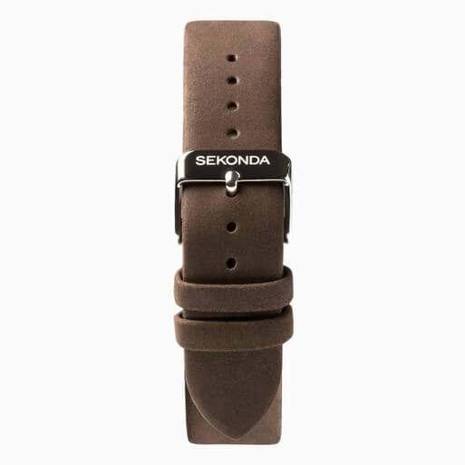 Airborne Black Dial & Brown Leather Strap Men's Watch