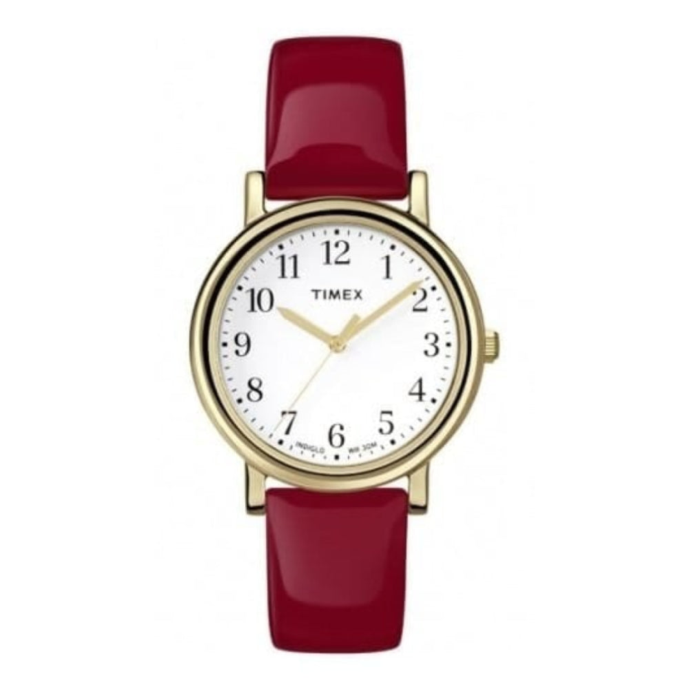 Ladies Gold Tone Wristwatch With Leather Strap