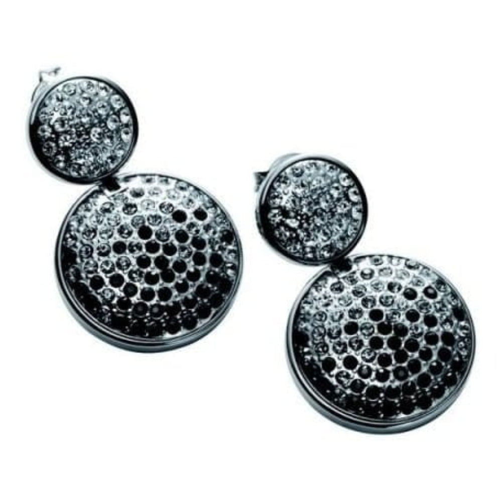 Ladies Crystalised Circular Earrings