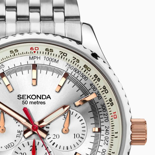 Maverick Silver Dial & SS Bracelet Strap Men's Watch