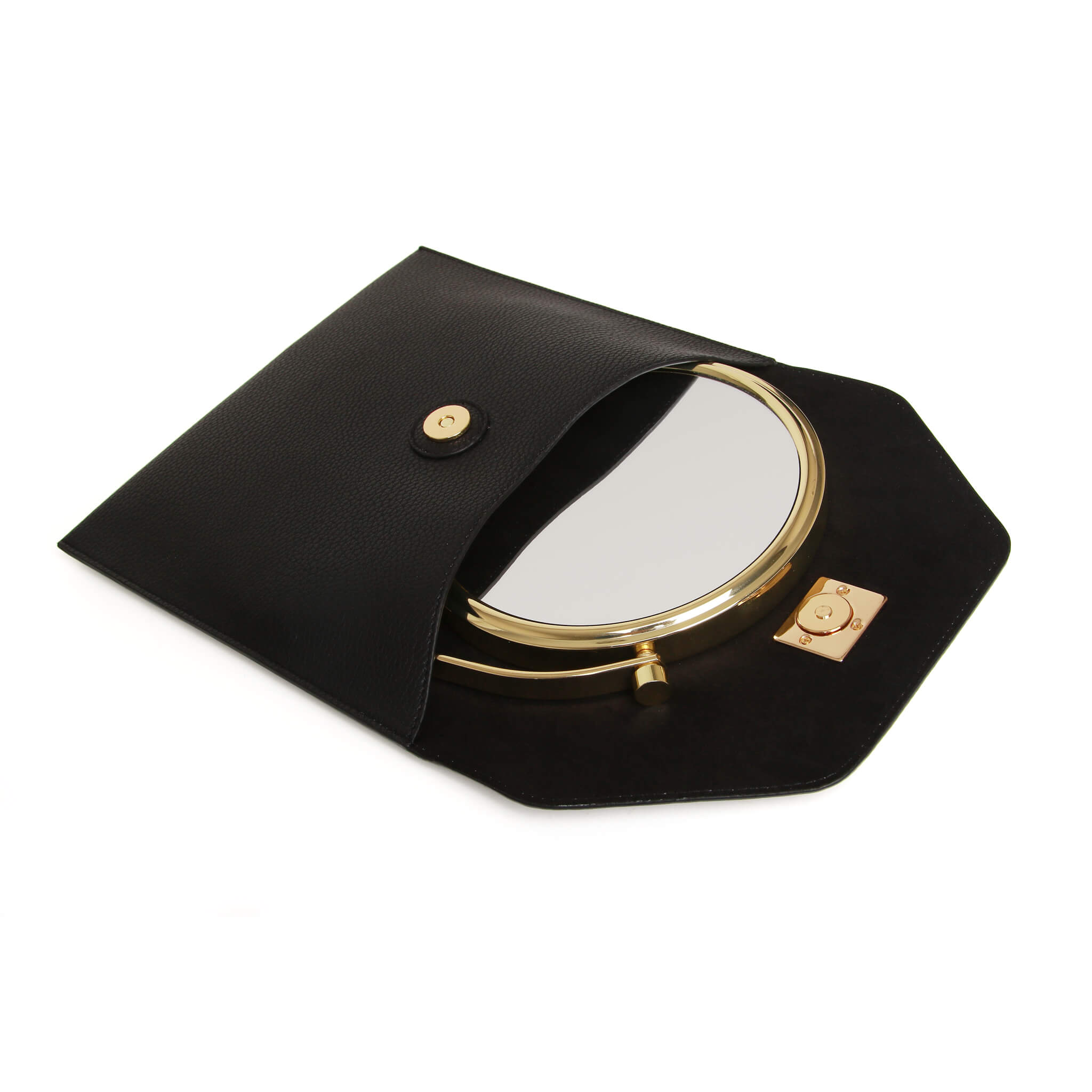Black - Travel Mirror & Case - 7x Magnification