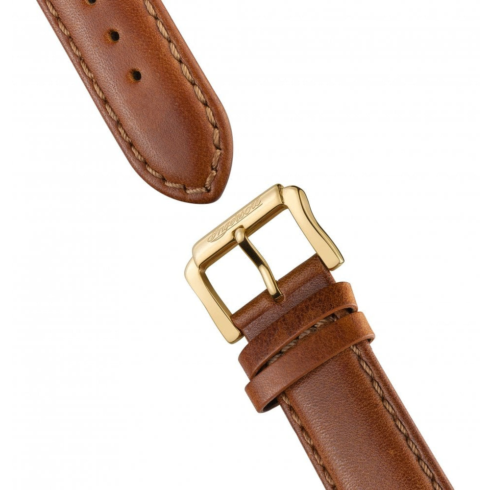 Mens The Director Automatic Watch with Blue Dial and Brown Leather Strap