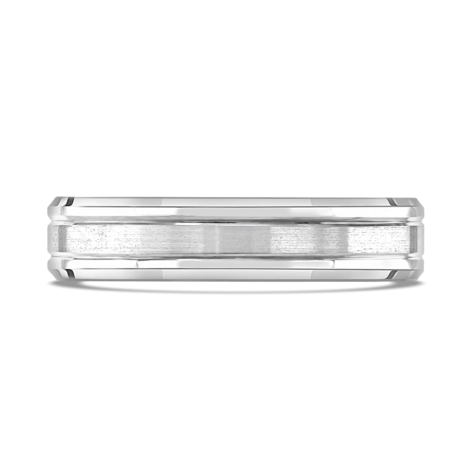 Contemporary Design Gents Platinum Wedding Band With Matte Centre
